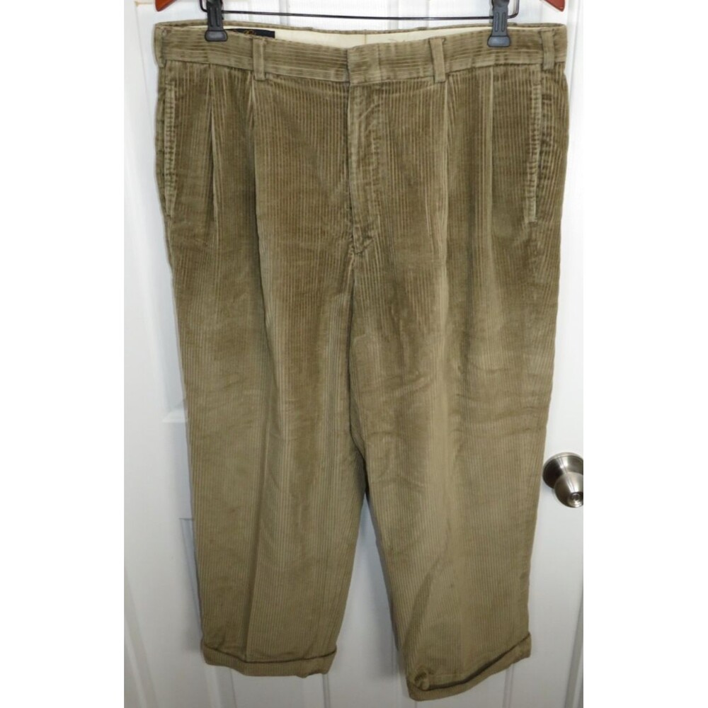 Vintage Brooks Brothers Corduroy Pants Cuffed Made in USA Mens 36x27